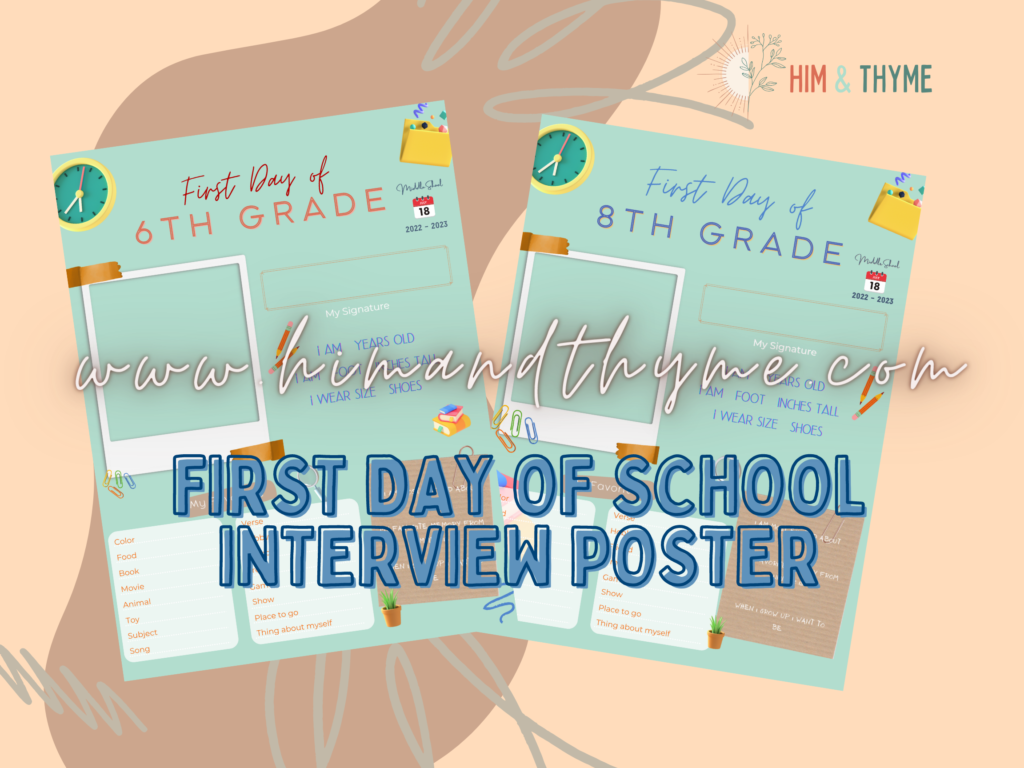 first day of school interview poster